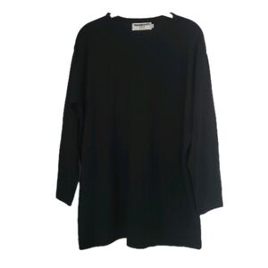 TapeMeasure Women's Long Sleeve Pure Wool Shirt Top Size L Minimalist Vintage